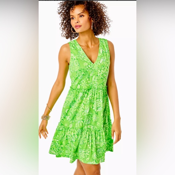Lilly Pulitzer Dresses & Skirts - 💚 Lilly Pulitzer HTF! Womens Lorina “Limeade Spring Thing” tiered dress XL